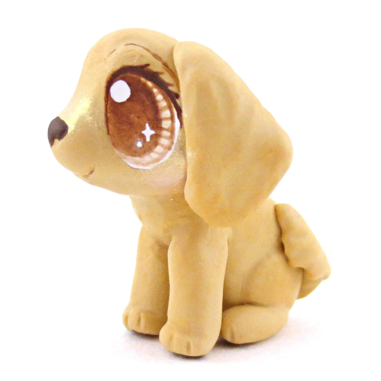 Gold Cocker Spaniel Dog Figurine - Polymer Clay Dog Collection