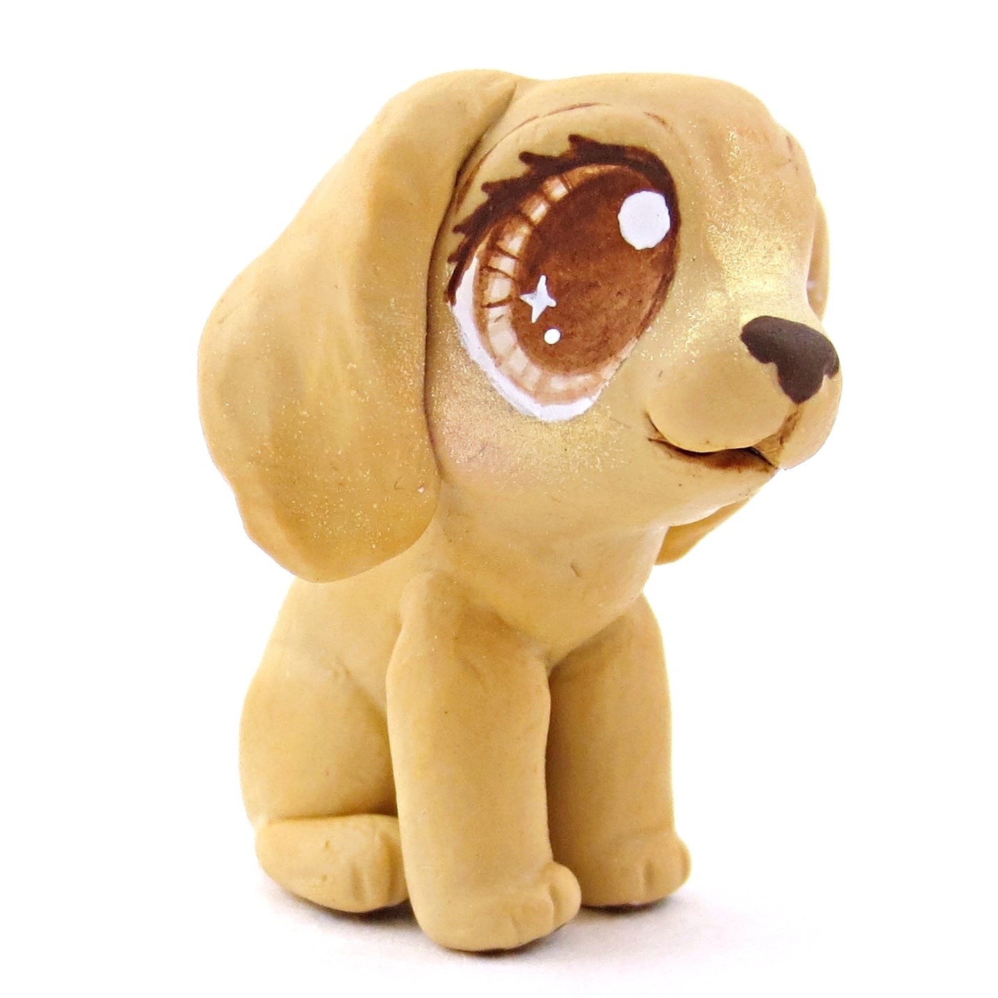 Gold Cocker Spaniel Dog Figurine - Polymer Clay Dog Collection