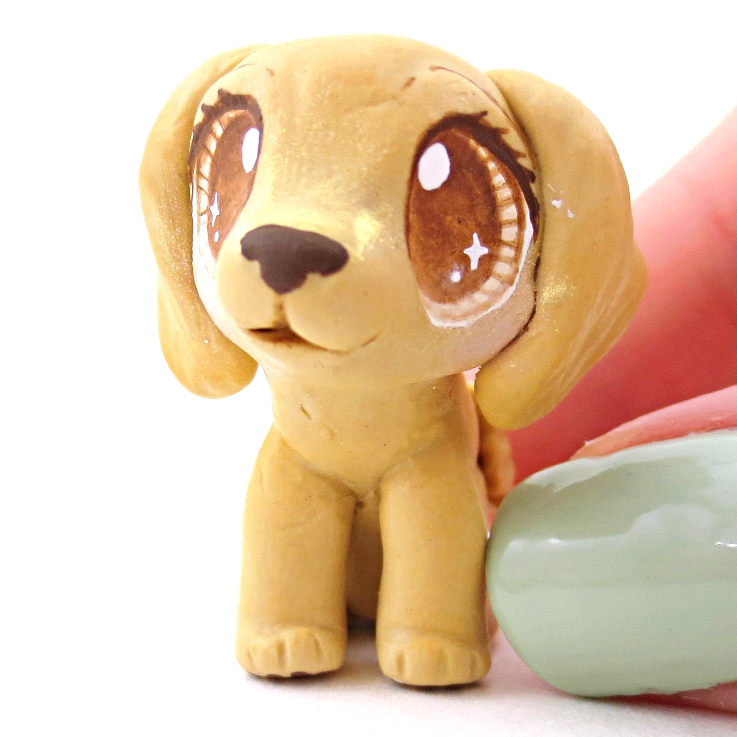 Gold Cocker Spaniel Dog Figurine - Polymer Clay Dog Collection