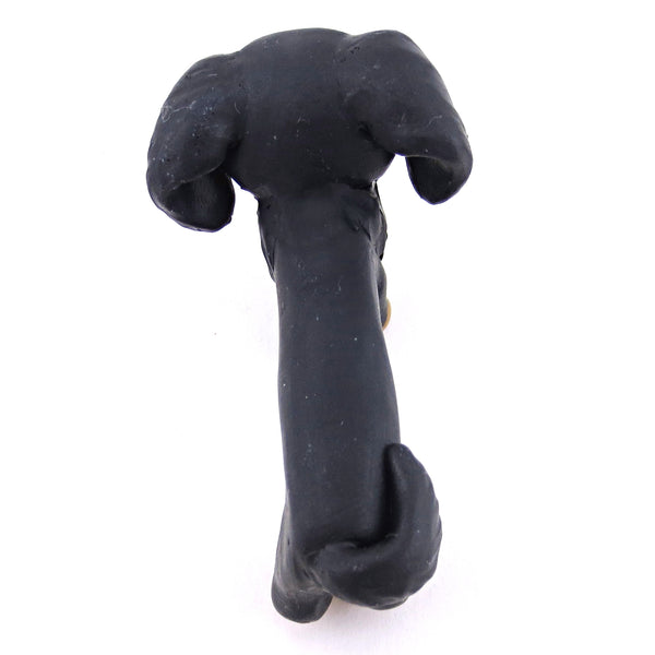 Black and Tan Dachshund Sausage Dog Figurine - Polymer Clay Dog Collection