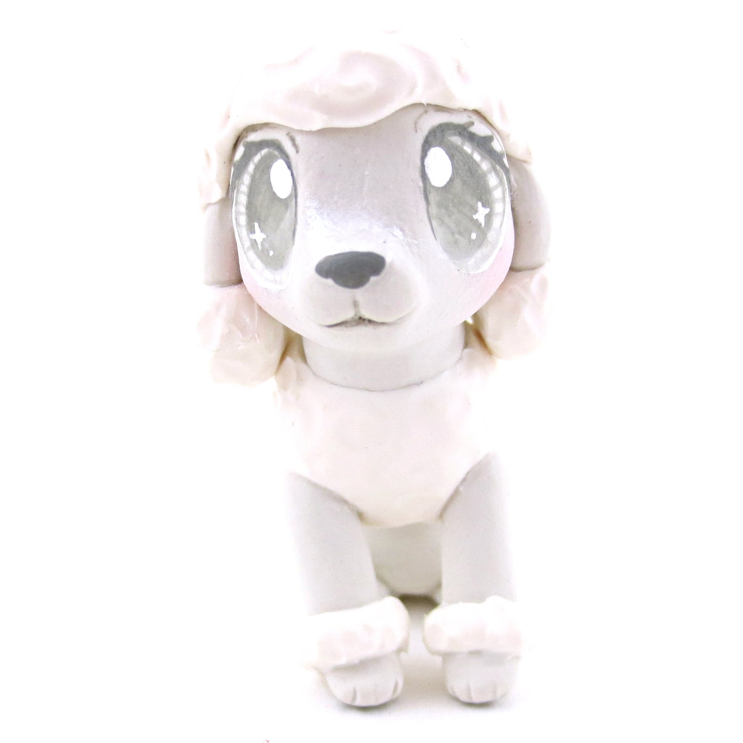 White Poodle Dog Figurine - Polymer Clay Dog Collection