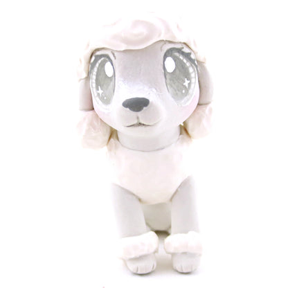 White Poodle Dog Figurine - Polymer Clay Dog Collection