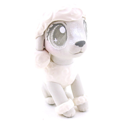 White Poodle Dog Figurine - Polymer Clay Dog Collection