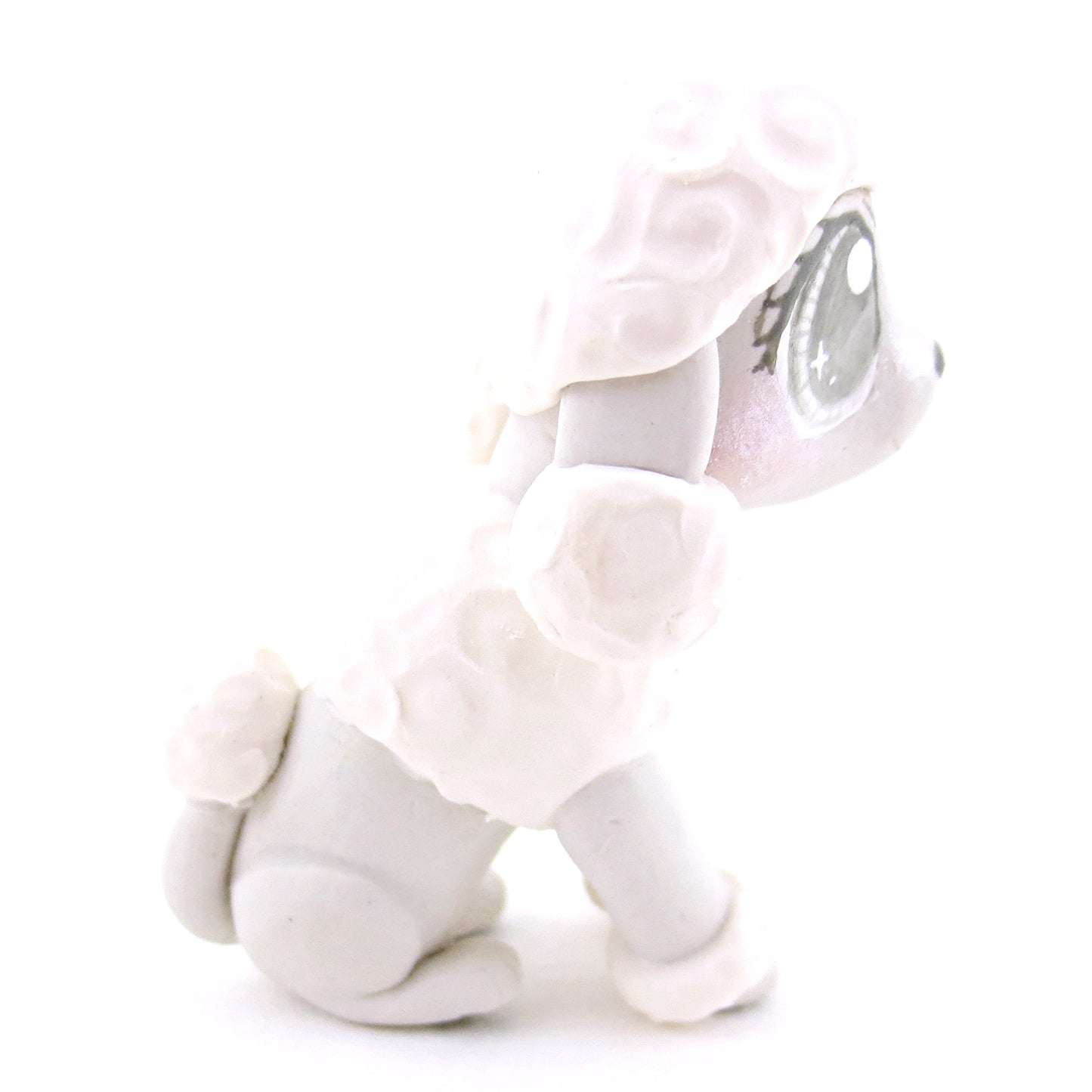 White Poodle Dog Figurine - Polymer Clay Dog Collection