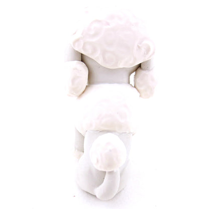 White Poodle Dog Figurine - Polymer Clay Dog Collection