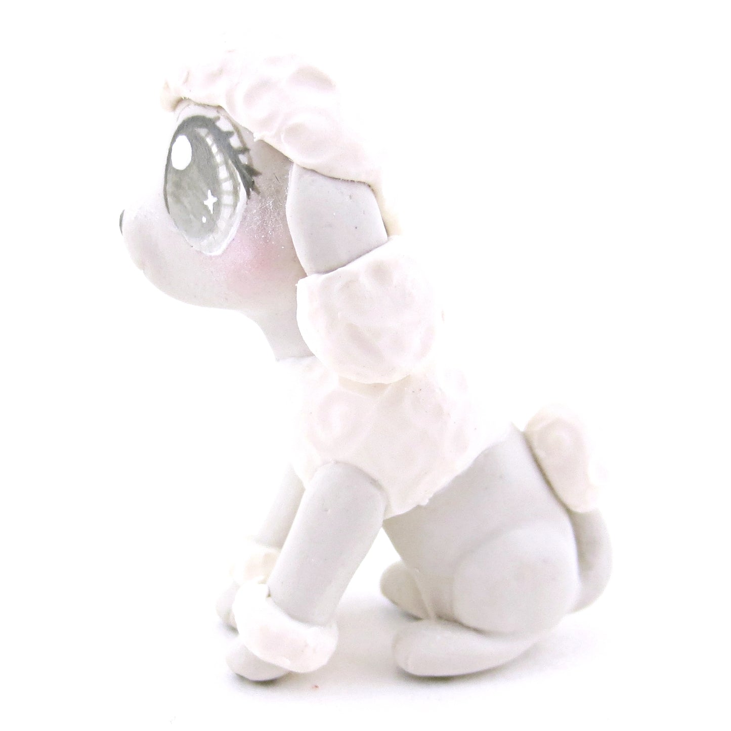 White Poodle Dog Figurine - Polymer Clay Dog Collection