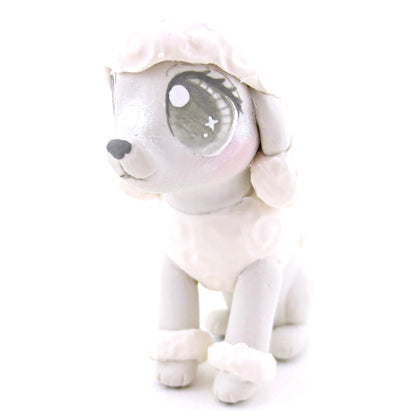 White Poodle Dog Figurine - Polymer Clay Dog Collection