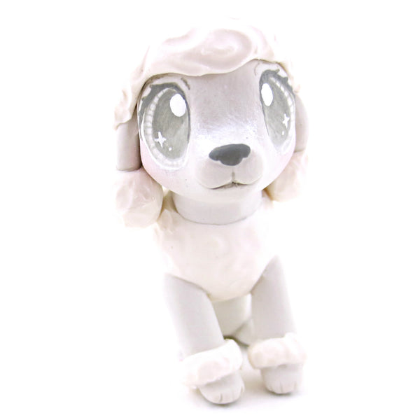 White Poodle Dog Figurine - Polymer Clay Dog Collection