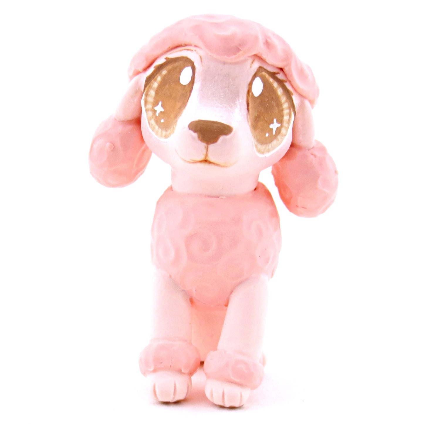 Pink Poodle Dog Figurine - Polymer Clay Dog Collection