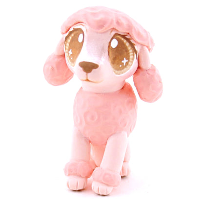 Pink Poodle Dog Figurine - Polymer Clay Dog Collection