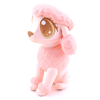 Pink Poodle Dog Figurine - Polymer Clay Dog Collection