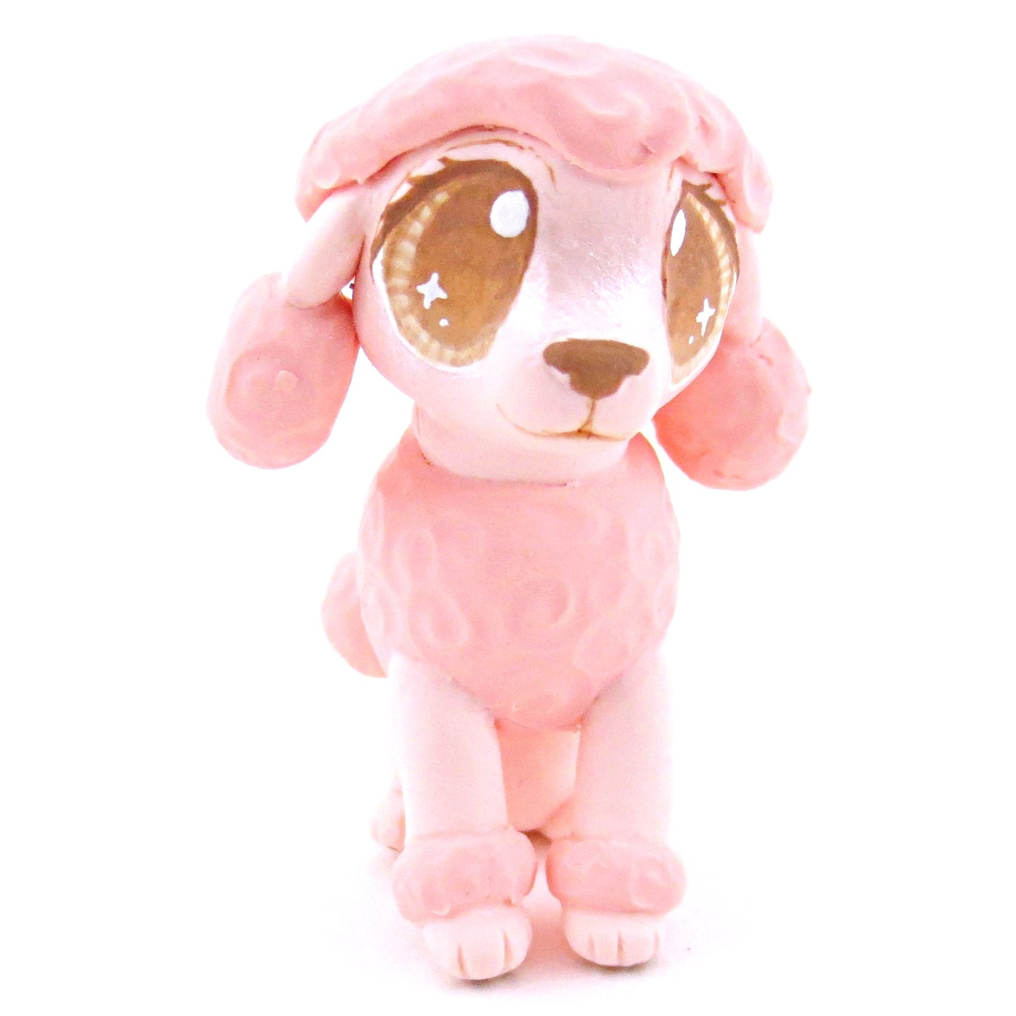 Pink Poodle Dog Figurine - Polymer Clay Dog Collection