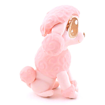 Pink Poodle Dog Figurine - Polymer Clay Dog Collection