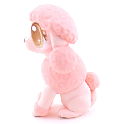 Pink Poodle Dog Figurine - Polymer Clay Dog Collection