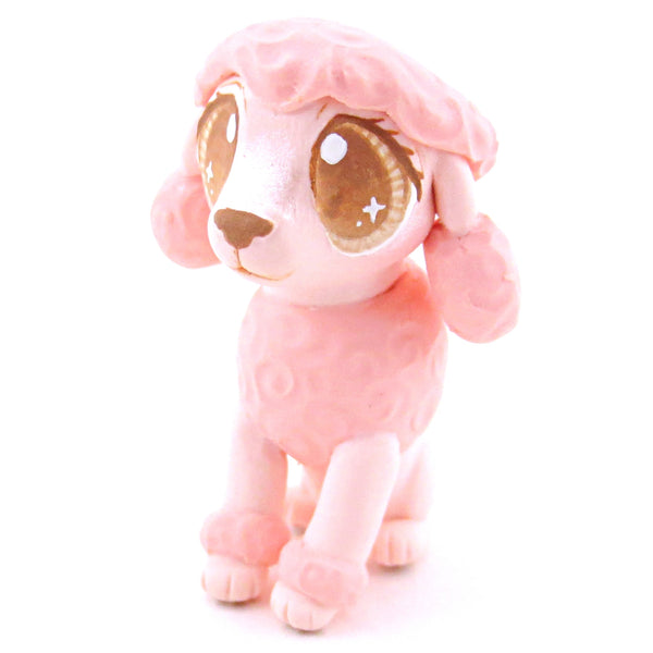Pink Poodle Dog Figurine - Polymer Clay Dog Collection