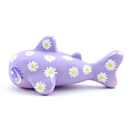 Daisy Purple Whale Shark Figurine - Polymer Clay Doodle Ocean Collection