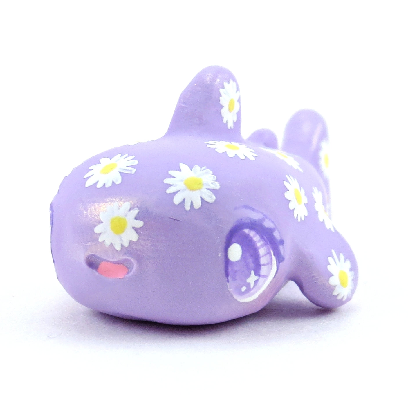 Daisy Purple Whale Shark Figurine - Polymer Clay Doodle Ocean Collection