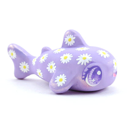 Daisy Purple Whale Shark Figurine - Polymer Clay Doodle Ocean Collection