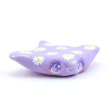 Daisy Purple Manta Ray Figurine - Polymer Clay Doodle Ocean Collection