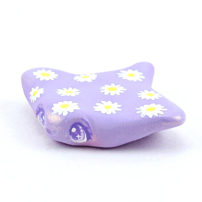 Daisy Purple Manta Ray Figurine - Polymer Clay Doodle Ocean Collection