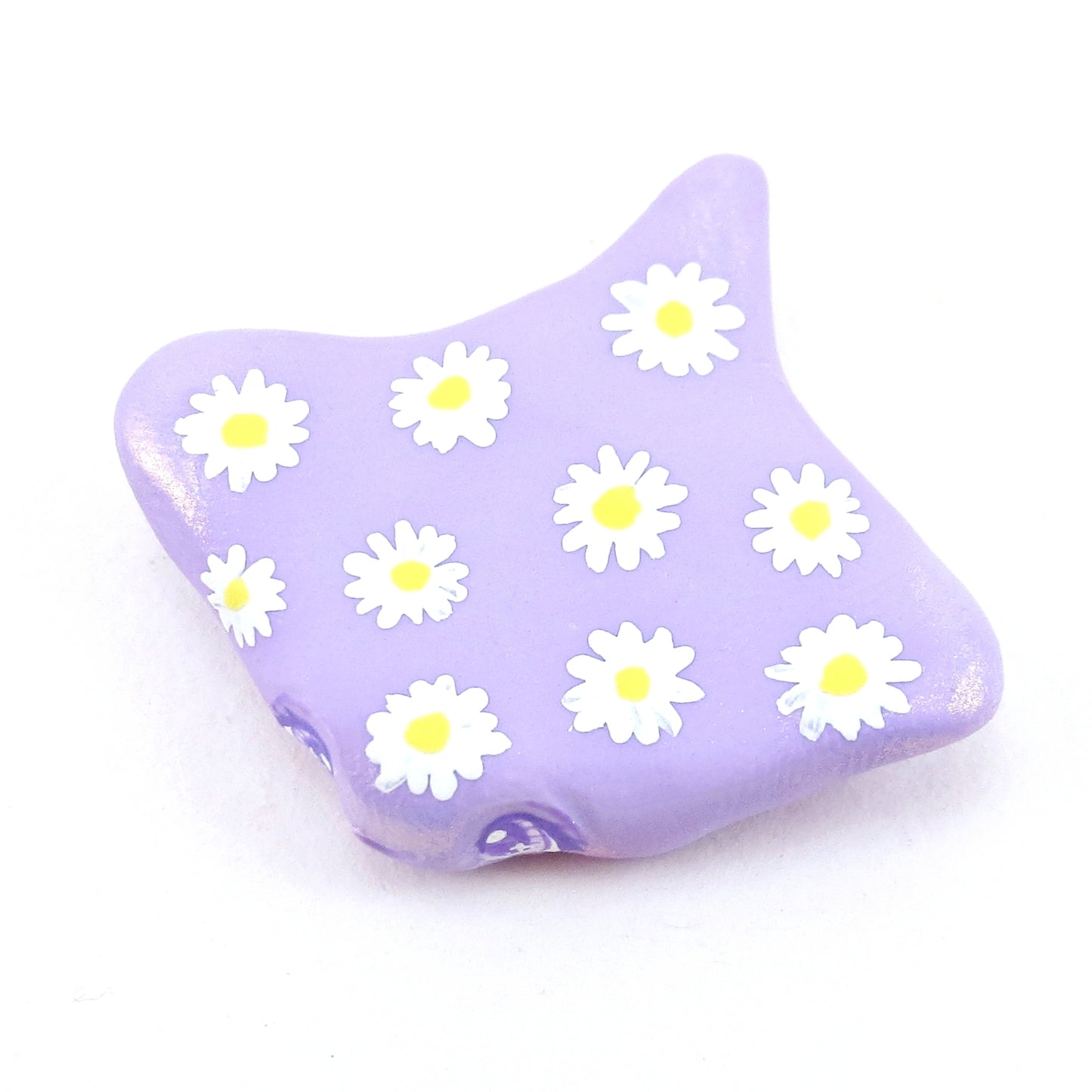 Daisy Purple Manta Ray Figurine - Polymer Clay Doodle Ocean Collection