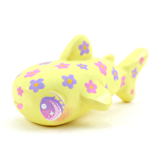 Doodle Flower Whale Shark Figurine - Polymer Clay Doodle Ocean Collection