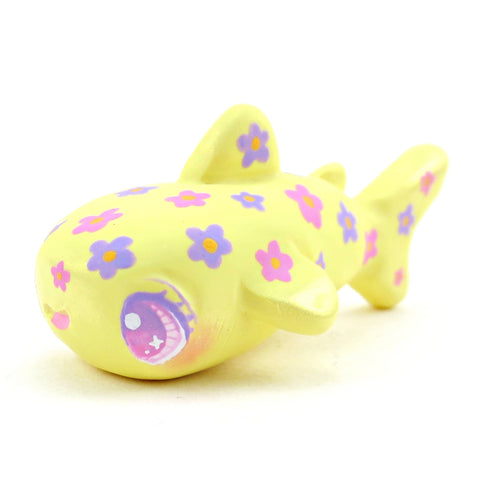 Doodle Flower Whale Shark Figurine - Polymer Clay Doodle Ocean Collection