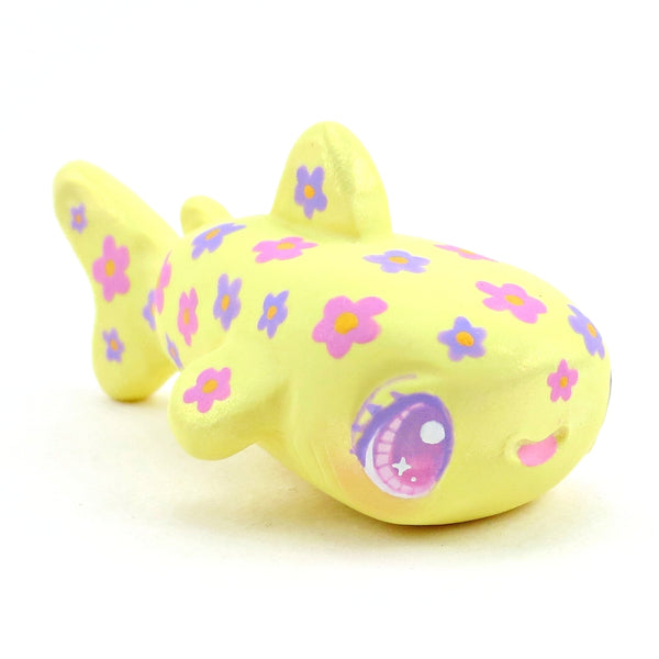 Doodle Flower Whale Shark Figurine - Polymer Clay Doodle Ocean Collection