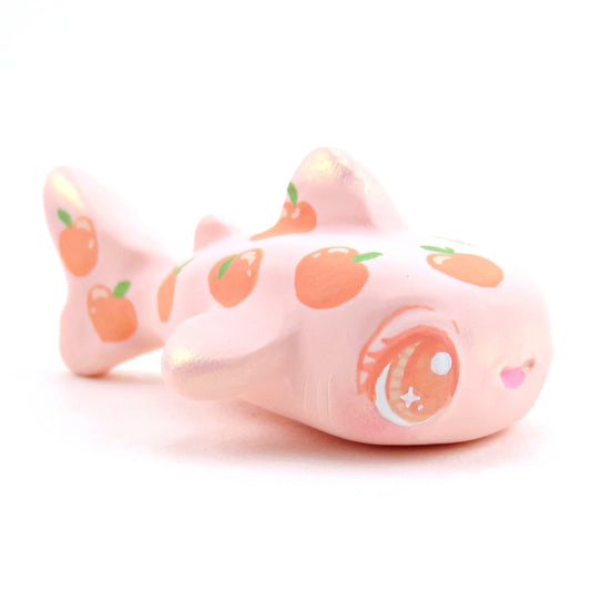 Peach Whale Shark Figurine - Polymer Clay Doodle Ocean Collection