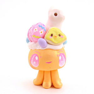 Orange Easter Dessert Jellyfish Figurine - Polymer Clay Easter Animal Collection