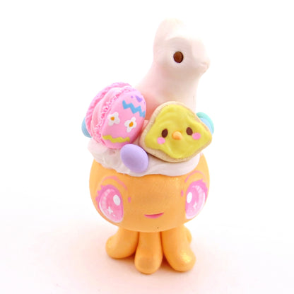 Orange Easter Dessert Jellyfish Figurine - Polymer Clay Easter Animal Collection