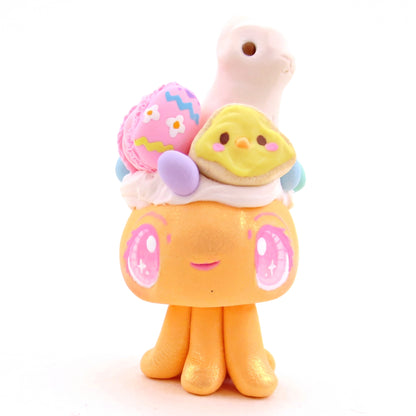 Orange Easter Dessert Jellyfish Figurine - Polymer Clay Easter Animal Collection