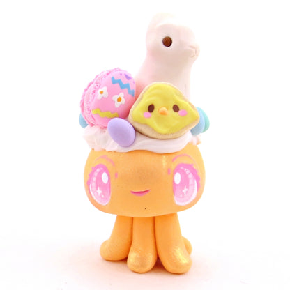 Orange Easter Dessert Jellyfish Figurine - Polymer Clay Easter Animal Collection