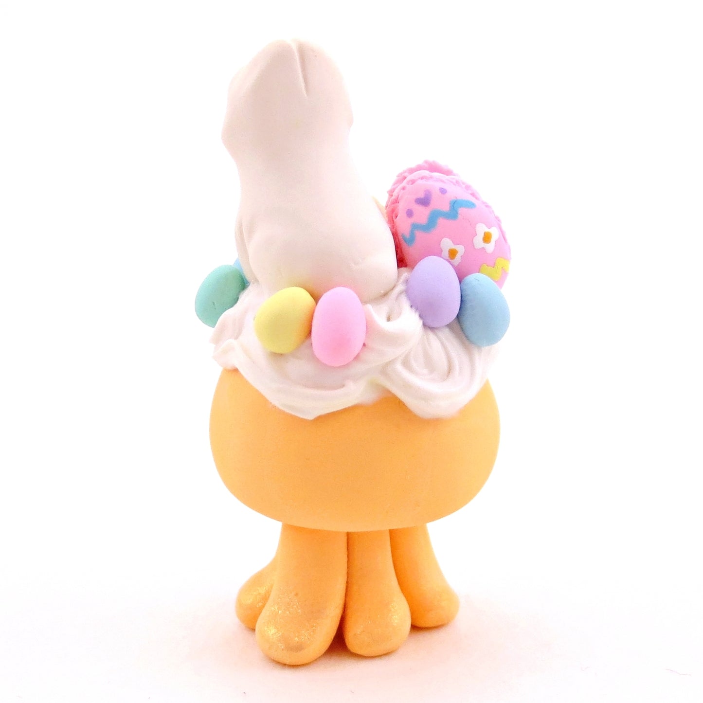 Orange Easter Dessert Jellyfish Figurine - Polymer Clay Easter Animal Collection