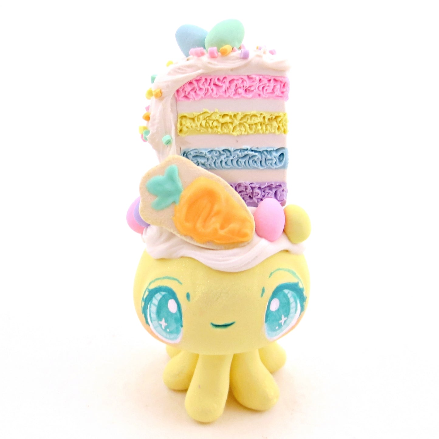 Yellow Easter Dessert Jellyfish Figurine - Polymer Clay Easter Animal Collection