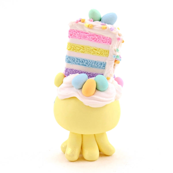 Yellow Easter Dessert Jellyfish Figurine - Polymer Clay Easter Animal Collection