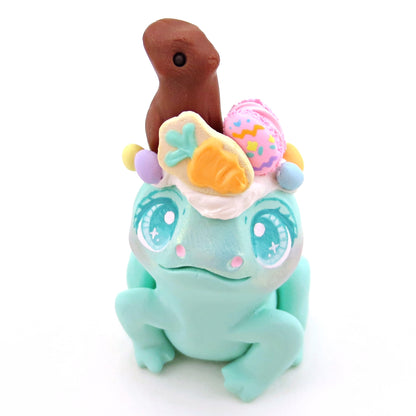 Easter Dessert Frog Figurine - Polymer Clay Easter Animal Collection