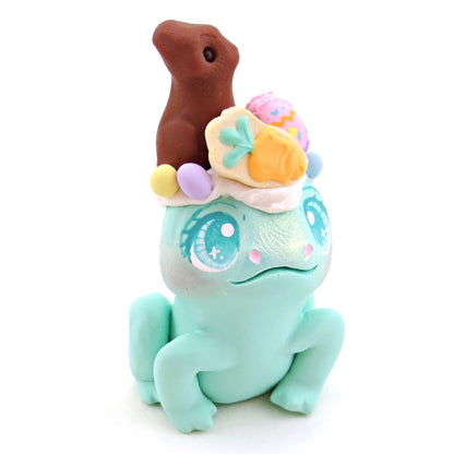 Easter Dessert Frog Figurine - Polymer Clay Easter Animal Collection