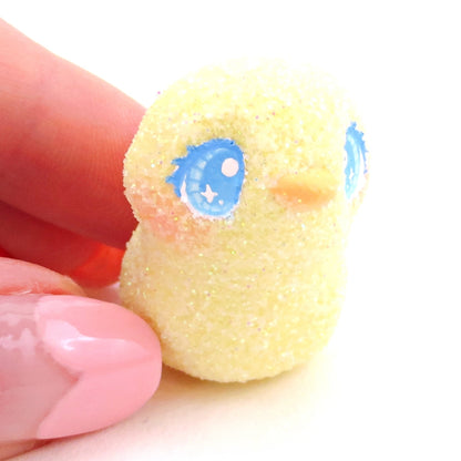 Glitter "Marshmallow" Chick Figurine - Polymer Clay Easter Animal Collection