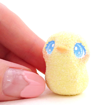 Glitter "Marshmallow" Chick Figurine - Polymer Clay Easter Animal Collection