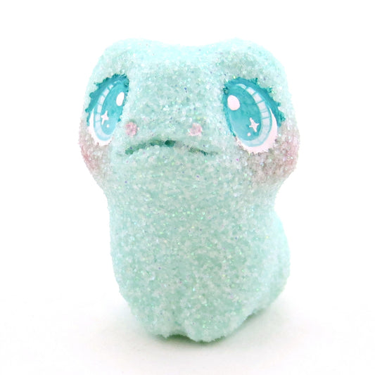 Glitter "Marshmallow" Frog Figurine - Polymer Clay Easter Animal Collection