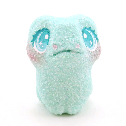 Glitter "Marshmallow" Frog Figurine - Polymer Clay Easter Animal Collection