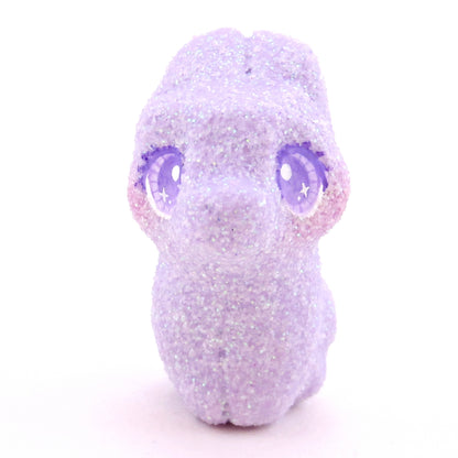 Purple Glitter "Marshmallow" Bunny Figurine - Polymer Clay Easter Animal Collection