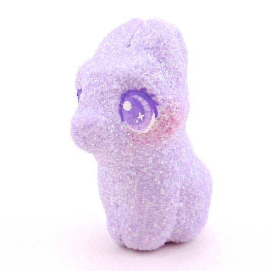 Purple Glitter "Marshmallow" Bunny Figurine - Polymer Clay Easter Animal Collection