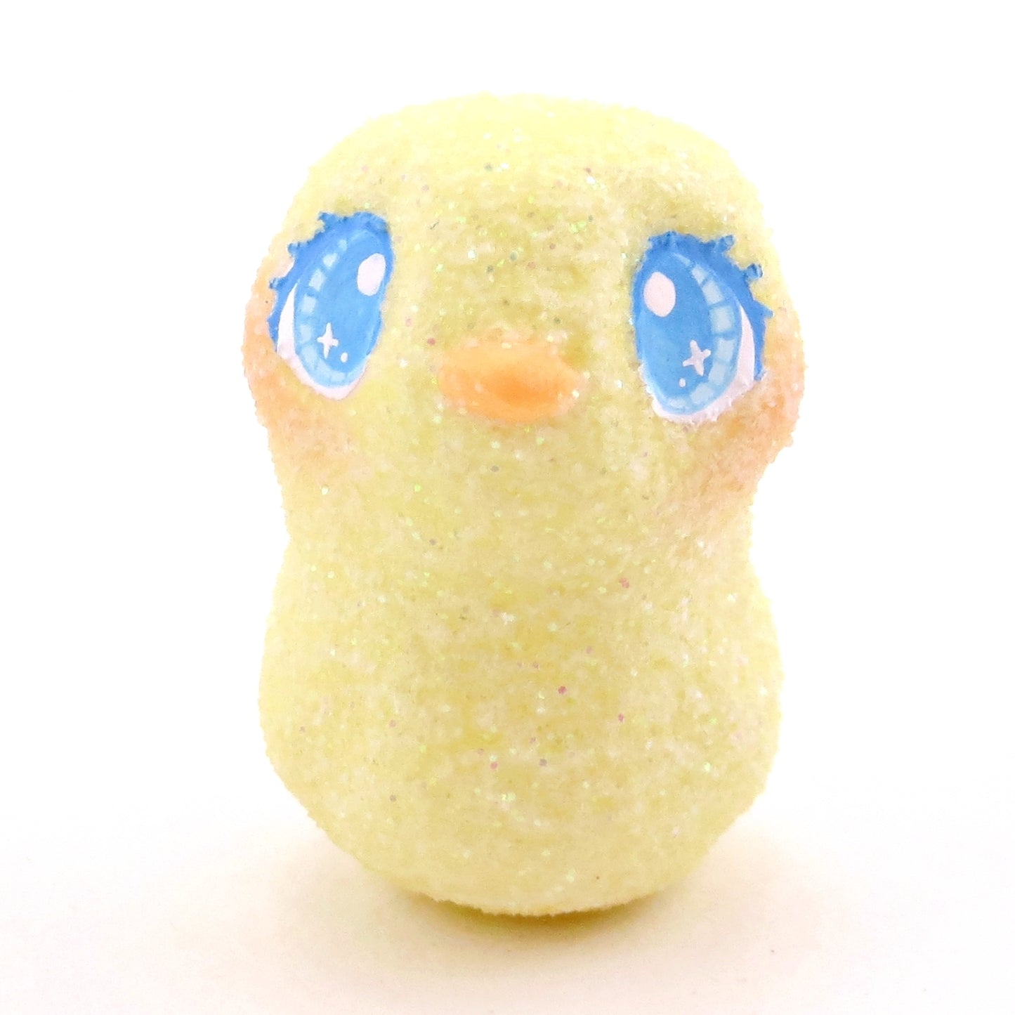 Glitter "Marshmallow" Chick Figurine - Polymer Clay Easter Animal Collection