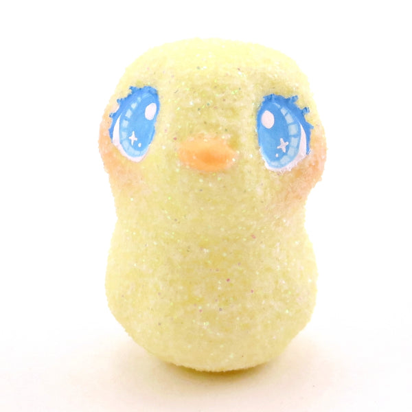 Glitter "Marshmallow" Chick Figurine - Polymer Clay Easter Animal Collection