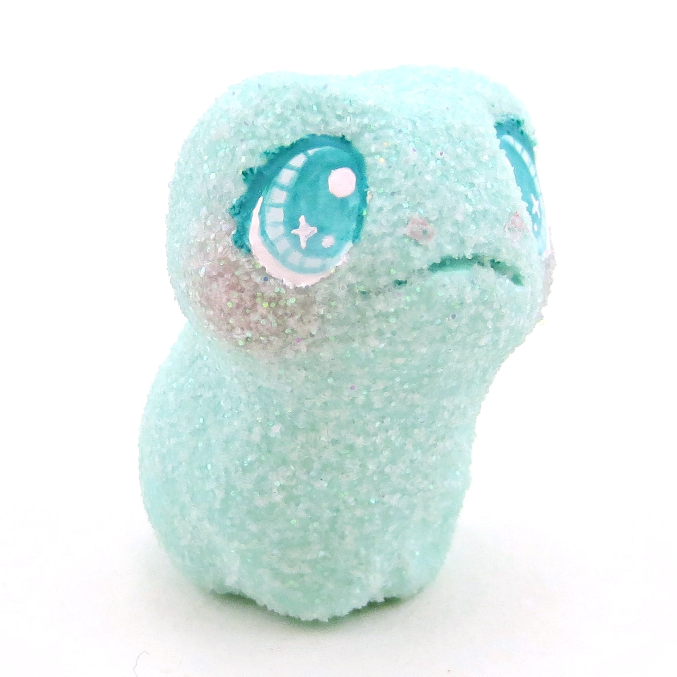 Glitter "Marshmallow" Frog Figurine - Polymer Clay Easter Animal Collection