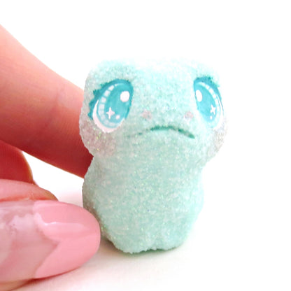 Glitter "Marshmallow" Frog Figurine - Polymer Clay Easter Animal Collection