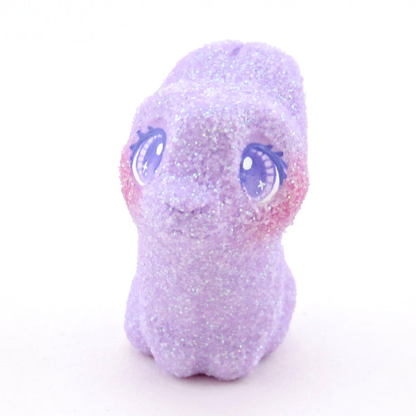 Glitter "Marshmallow" Purple Bunny Figurine - Polymer Clay Easter Animal Collection