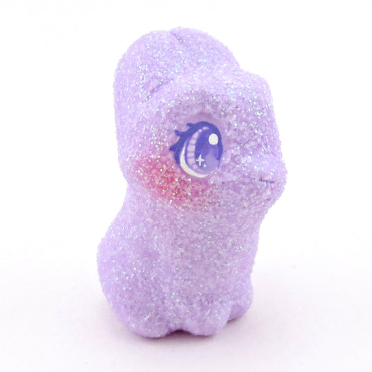 Glitter "Marshmallow" Purple Bunny Figurine - Polymer Clay Easter Animal Collection